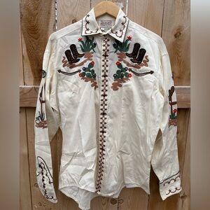 Men's Western Embroidered Dress Shirt
